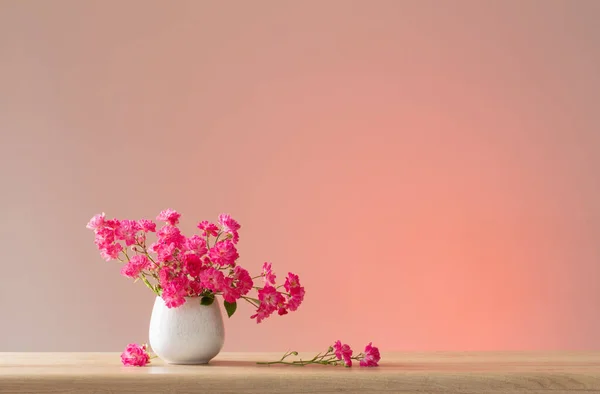 배경에 세라믹 꽃병의 분홍빛 — 스톡 사진