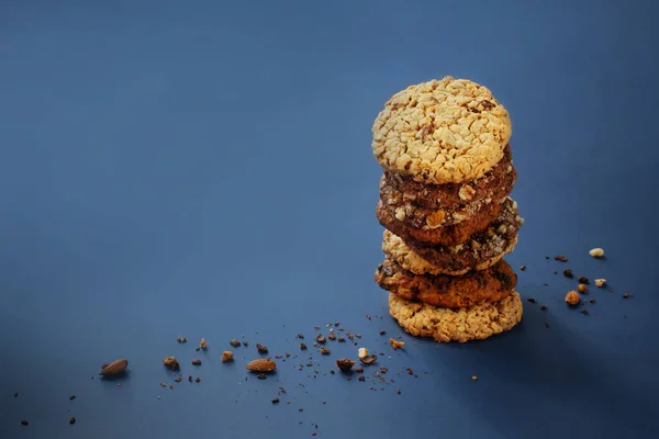 Домашнє Печиво Темно Синьому Фоні — стокове фото