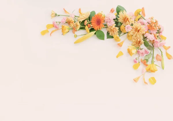 白い背景の上の美しい花のフレーム — ストック写真