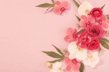 Renkli kağıtta yaz çiçeklerinin deseni