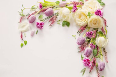 çerçeve beyaz zemin üzerine güzel çiçekler