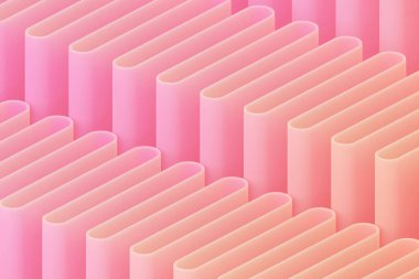 Pembe dalga renk arkaplanı. Yaratıcı geometrik köşegen desenli, soluk renkli. 3d hazırlayıcı