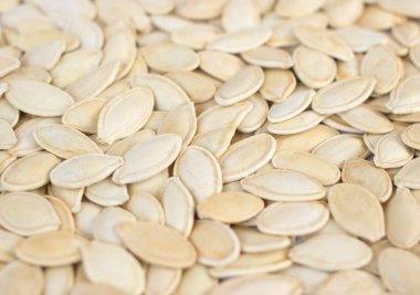 Kabak çekirdeği makrosu. Sağlıklı besin maddeleri.