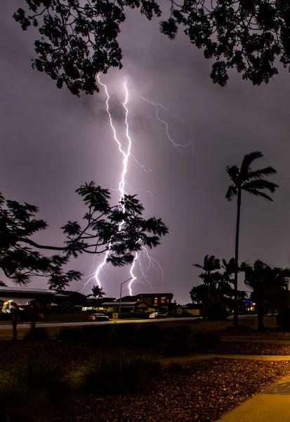 Common Cloud Ground Lightning Strike Stock Image