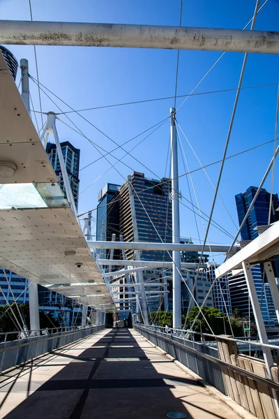 Most Kurilpa Je470 Metrů Pěší Cyklistický Most Přes Řeku Brisbane — Stock fotografie