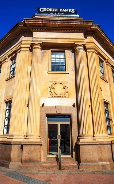 Banco Toowoomba Nsw Foi Construído 1940 Granito Vermelho Polido Sólido — Fotografia de Stock