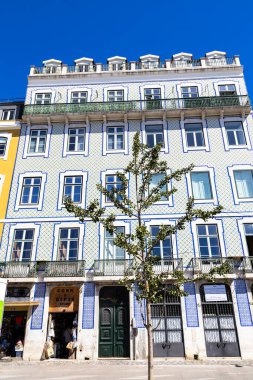 Beautiful Pombaline architecture in downtown Lisbon, Portugal clipart