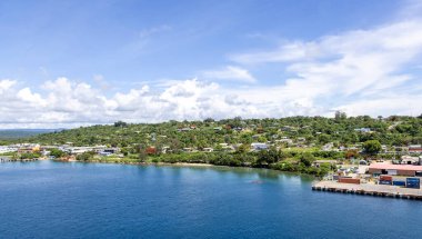 Luganville, also called Santo and located on Espiritu Santo Island, is the second largest city in Vanuatu. clipart