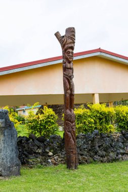 Geleneksel totem kültürü Luecila, Biz, Lifou Adası, Sadakat Adaları, Yeni Kaledonya, Güney Pasifik 