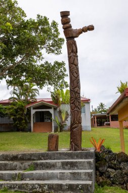Geleneksel totem kültürü Luecila, Biz, Lifou Adası, Sadakat Adaları, Yeni Kaledonya, Güney Pasifik 