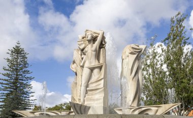 Foutain Fonte das Musas Luisa Todi Park, Setubal, Portekiz