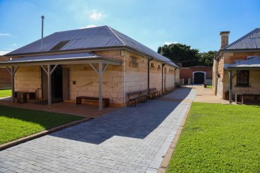 1887 'de Dubbo, New South Wales, NSW, Avustralya' da inşa edilen Eski Dubbo hapishanesinin Erkek Bölümü, 
