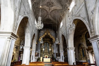 Viyana do Castelo, Portekiz 'deki Katolik Katedrali Büyük Aziz Mary' nin (Katedral de Santa Maria Maior) üç deniz manzarası