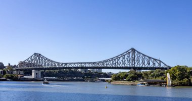 Panoramic view of the Brisbane Story Bridge across the Brisbane River
