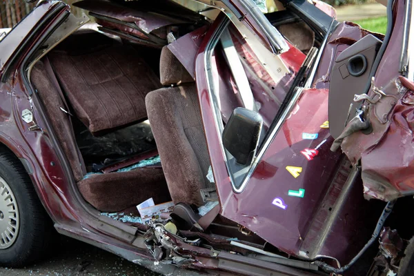 Autowrack Von Betrunkenem Autofahrer Verursacht — Stockfoto