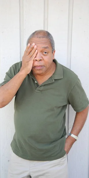 Africano Americano Masculino Expressões Seniores Livre — Fotografia de Stock