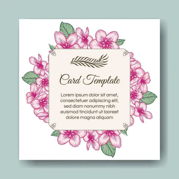 Vector Botanical Floral Convite Casamento Modelo Cartão Elegante Com Flores —  Vetores de Stock