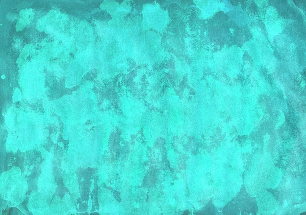 Яркие Цвета Синего Бирюзового Акварельного Фона Абстрактное Рукописное Искусство — стоковое фото