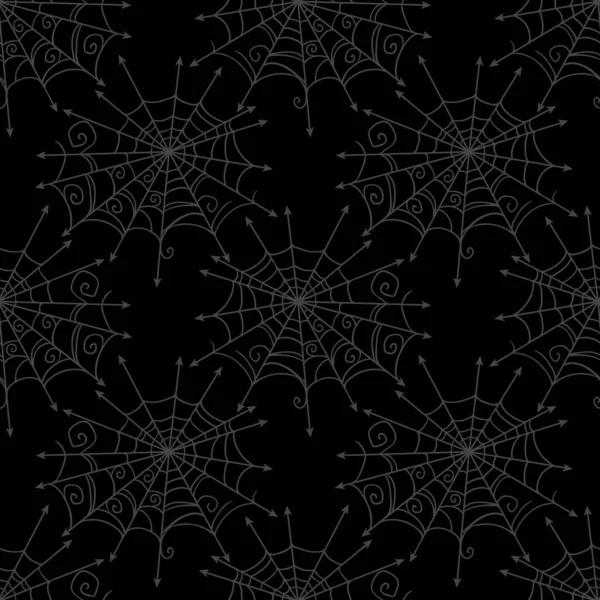 Spiderweb Vecteur Halloween Modèle Sans Couture Fond Conception Pour Affiche — Image vectorielle