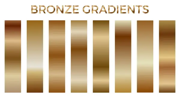 Bronze Texture Gradient Background Vector Set Metallic Design Frames Banners — Stock Vector