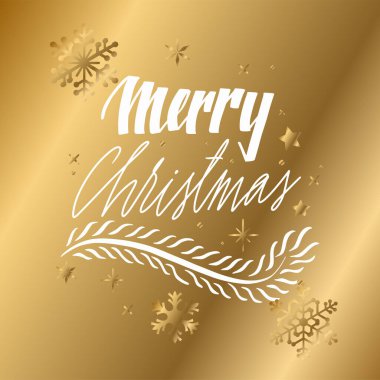 Elle yazılmış Noel selamları, dağınık kar taneleriyle beyaz harflerle yazılmış modern şenlik el yazısı. Tatil sezonu tasarım element vektör çizimi.