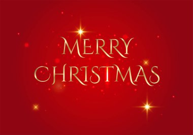 Elle yazılmış Noel tebrikleri, kırmızı yerine altın harflerle yazılmış modern festival yazıları. Tatil sezonu tasarım vektör çizimi.