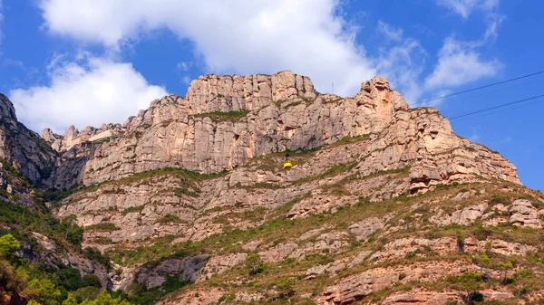 Krajobraz Górski Masywu Montserrat Katalonia Hiszpania Opactwo Santa Maria Montserrat — Zdjęcie stockowe