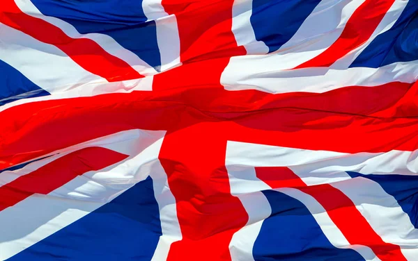 Union Jack Flag Sventola Nel Vento Regno Unito Gran Bretagna Foto Stock
