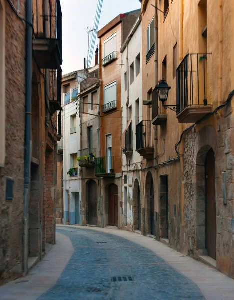 Enge Straße Der Altstadt Von Cardona Spanien — Stockfoto