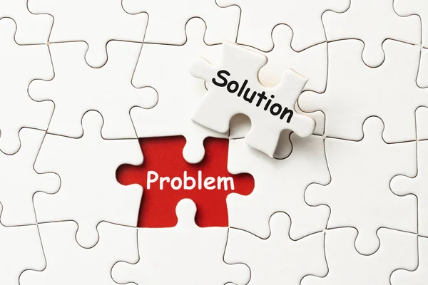One Piece White Jigsaw Puzzle Plain White Puzzle Problem Solution Stock Picture