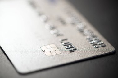 Mikro çip odaklı makro düşük anahtar kartı veya banka kartı arkaplanı