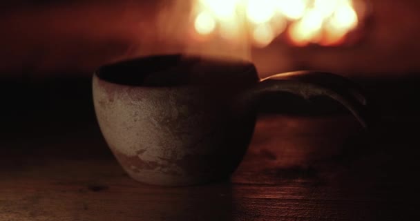 Традиционный Саамский Кукса Финской Лапландии Пар Горячего Чая Вибрация Тепла — стоковое видео