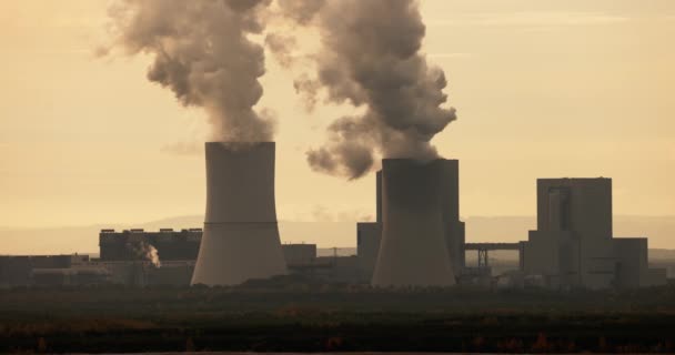 Steenkoolgestookte Elektriciteitscentrale Vervuilend Voor Atmosfeer Boxberg Elektriciteitscentrale Duitsland — Stockvideo