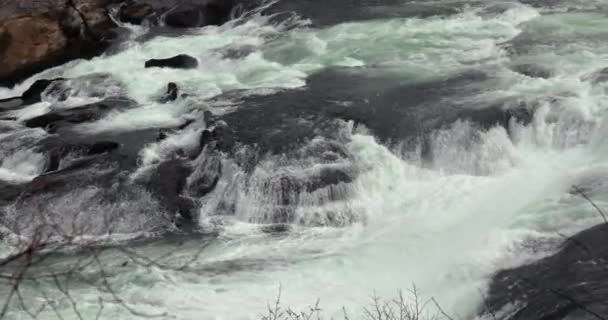 Wodospad Nad Renem Falls Szwajcarii Największe Natężenie Przepływu Europie Schaffhausen — Wideo stockowe