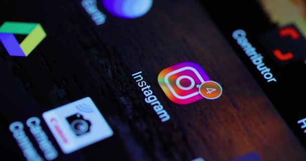 Budapest Hongrie Circa 2022 Notifications Non Lues Instagram Sur Smartphone — Video