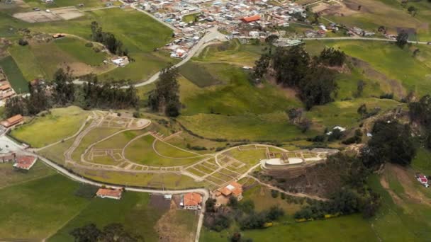 Inków Ruiny Witryny Ingapirca Ekwadorze Zdjęcia Dronów Widokiem Okolicę Otaczającym — Wideo stockowe
