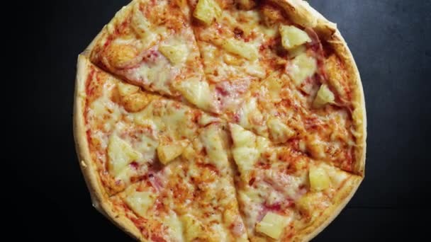 Pizza Tournant Haut Vers Bas Vue Aérienne Boucle Complète Ips — Video