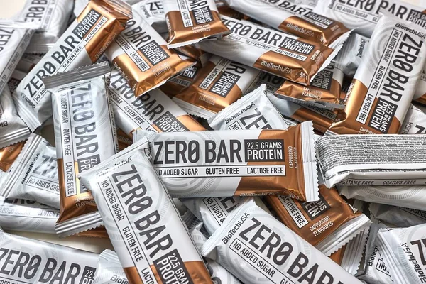 Budapest Ungern Cirka 2023 Protein Barer Zero Bar Tillverkad Biotech — Stockfoto
