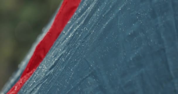 Chuva Uma Tenda Acampamento Chuveiro Verão — Vídeo de Stock