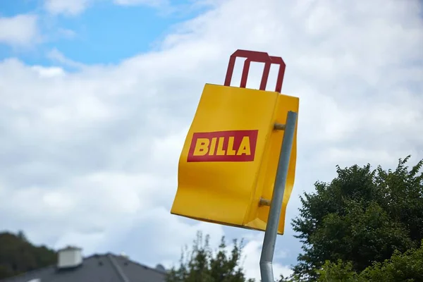 Wilendorf Austria Circa 2022 Billa Supermarket Sign Roadside Austrian Retail — стокове фото