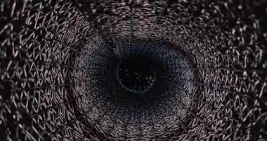 Gelecekçi görünümlü metal boru borusu, delikten geçen kamera.