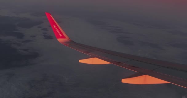 Eindhoven Airport Alankomaat Circa 2021 View Plane Window Sujuva Lento — kuvapankkivideo