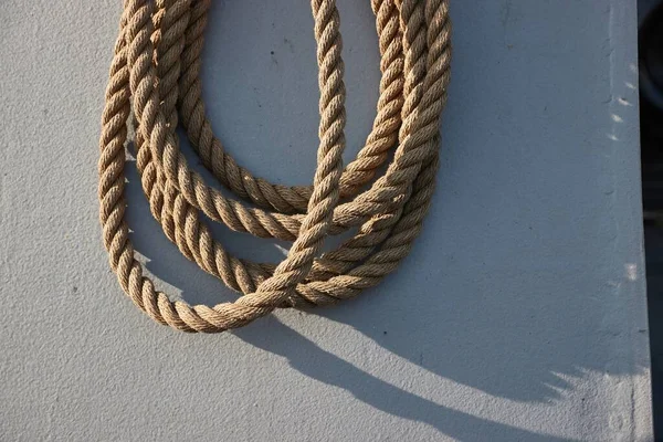 Old Rope Rolled Ship — Stock Photo, Image