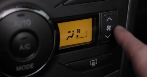 Auto Klimatizace Panel Změna Intenzity Proudění Vzduchu Ventilátor — Stock video