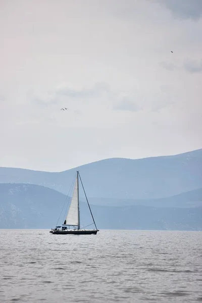 Вітрильний Човен Воді Морі — стокове фото