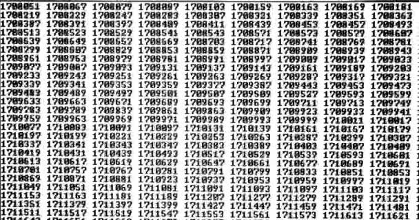 Números Primos Calculados Una Pantalla Computadora Programación Simple Pantalla Computación — Vídeo de stock