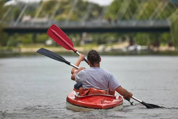 Kayak Río Verano Ambiente Aire Libre — Foto de Stock