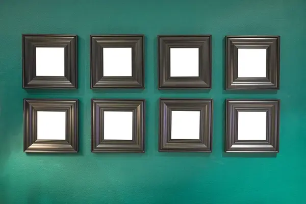 Set Empty Picture Frames Wall — Stock Photo, Image