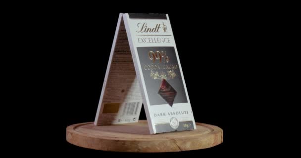 Budapest Hungary Circa January 2023 Lindt Dark Chocolate Bar Turn — 비디오