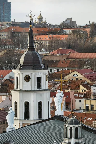 Topo Catedral Vilnius Luz Sol — Fotografia de Stock